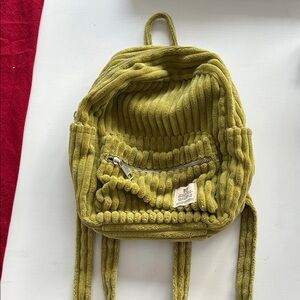 BDG Olive Green Corduroy mini Backpack